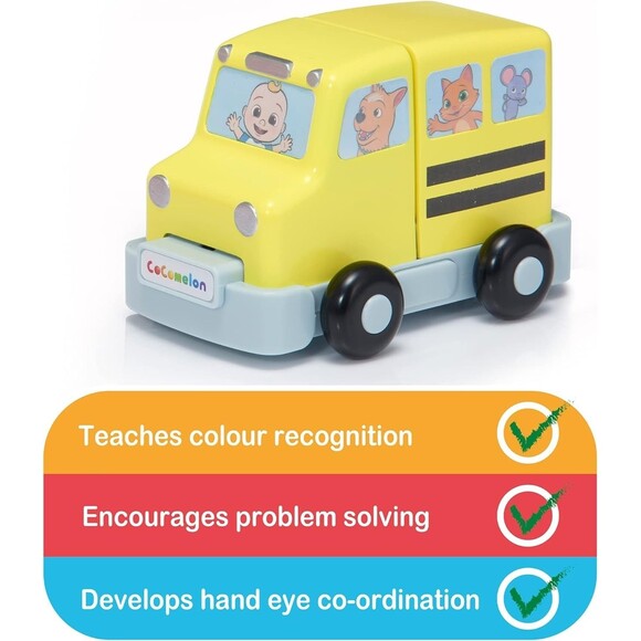CoComelon Build & Reveal Musical Vehicles School Bus Fire Engine Ice Cream Truck - Picture 4 of 16